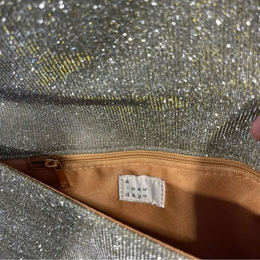 A New Day Silver Glitter Clutch
